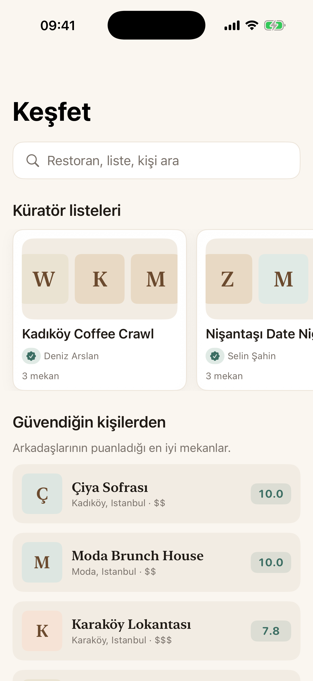 Lists, want-to-go and discover